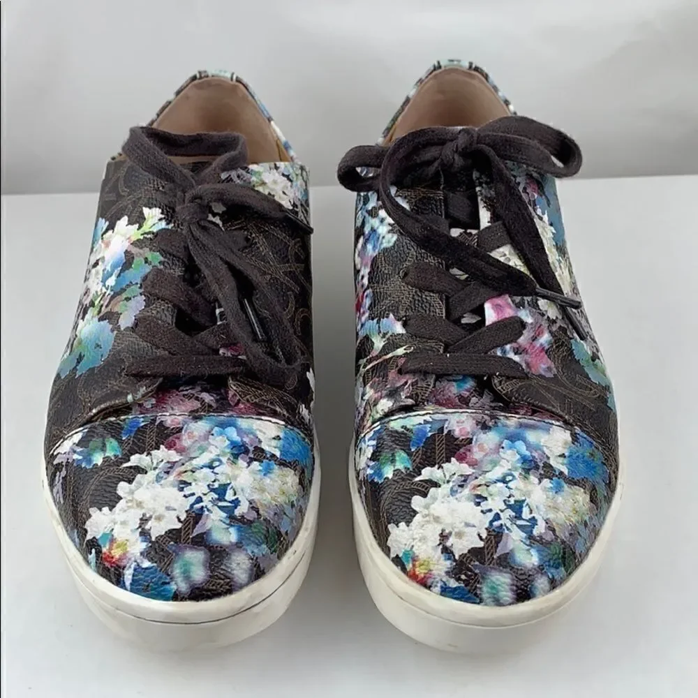 Calvin Klein Imilia floral monogram sneakers.
